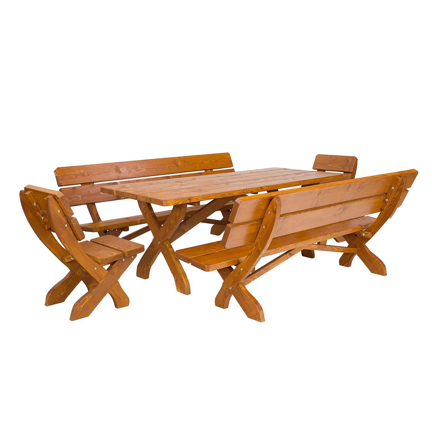 Ława ogrodowa drewniana MARIO 150x89 świerk kolor dąb - DR_MO111_LAWA