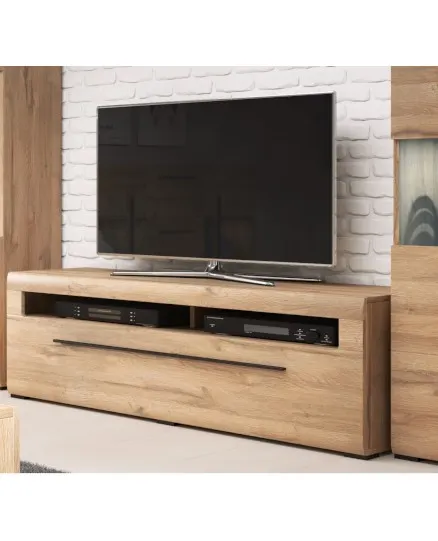 Komoda RTV TULSA 41 z szufladą i wnęką dąb grandson 140x52x50cm - WYP24KZFJ41