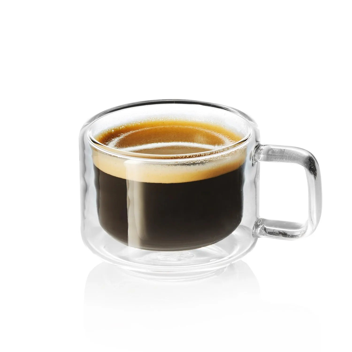kawa, espresso, kubek, czarny, dwuścienny