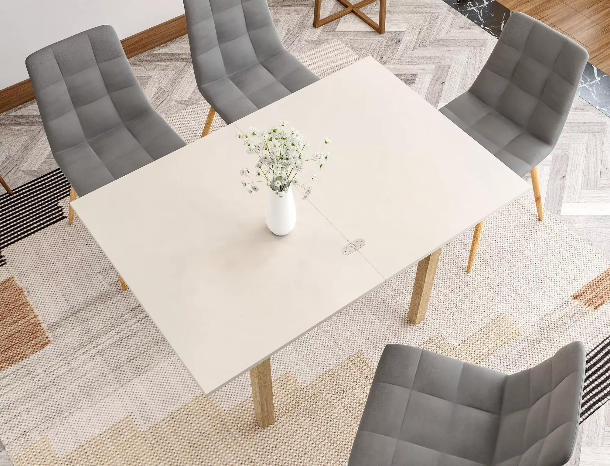 Stół rozkładany FLIP 80(160)x80 kaszmir/dąb cremona torro - FLIPKADCT80