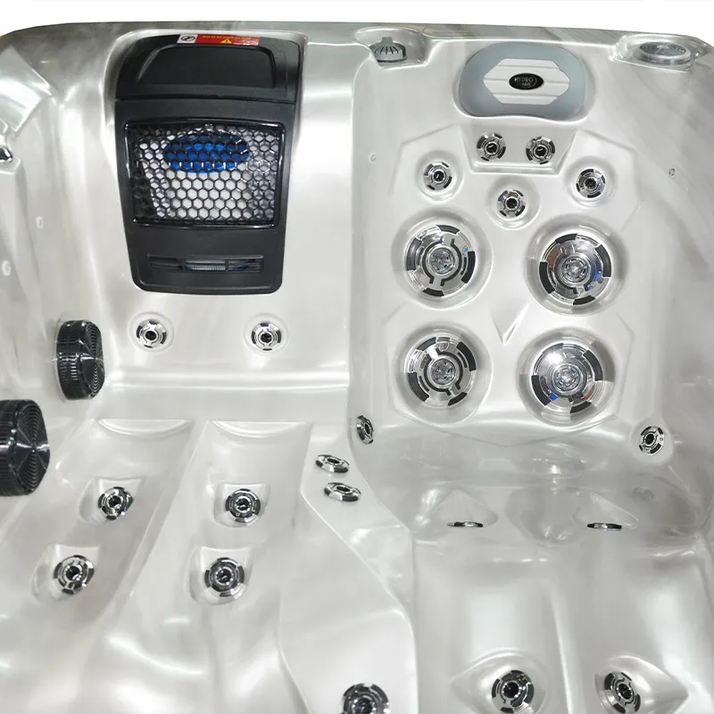 Jacuzzi ogrodowe 2-os. z hydromasażem SPA-749 200x135 cm biały/brązowy - HS_SPA749-3284