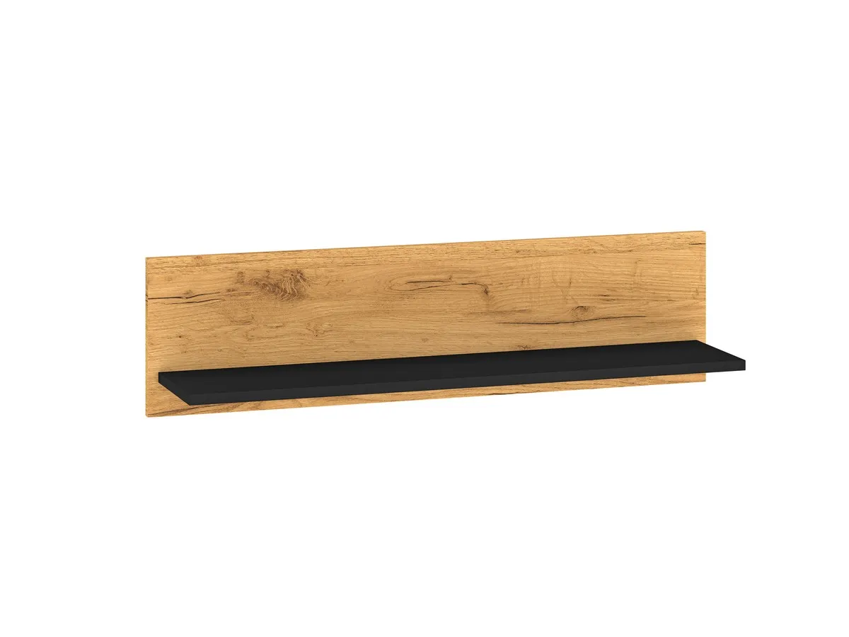 Półka ścienna Colt 11 dąb craft złoty, czarny, stal premium 92 cm Półka ścienna Colt 11 dąb craft złoty, czarny, stal premium 92 cm