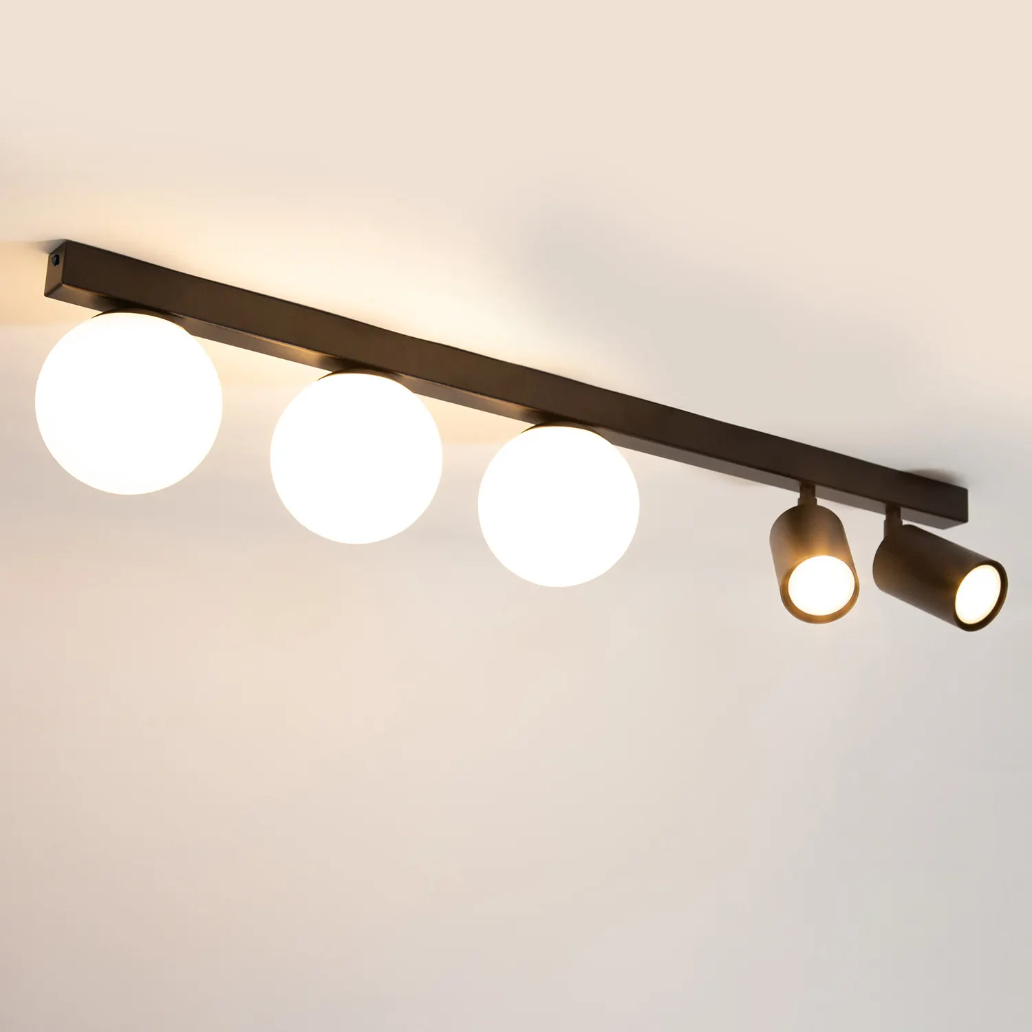 Plafon TAViRA 3+2 czarny biały - SI_41262