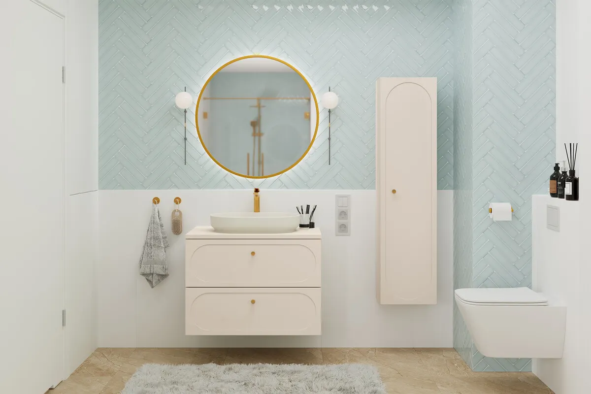 Szafka pod umywalkę 80cm 2 szuflady DONNA SAND beżowa - DONNA_SAND_82-80-46-2S