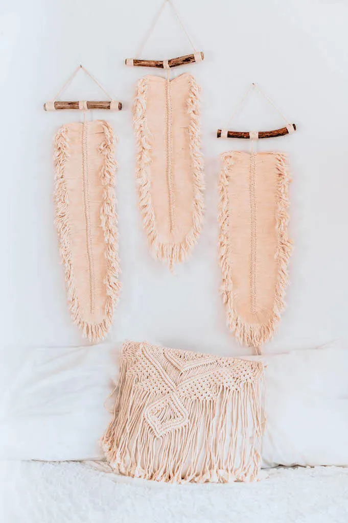 DEKORACJA ŚCIENNA MAKRAMA JEDEN LIŚĆ - CD84-85776