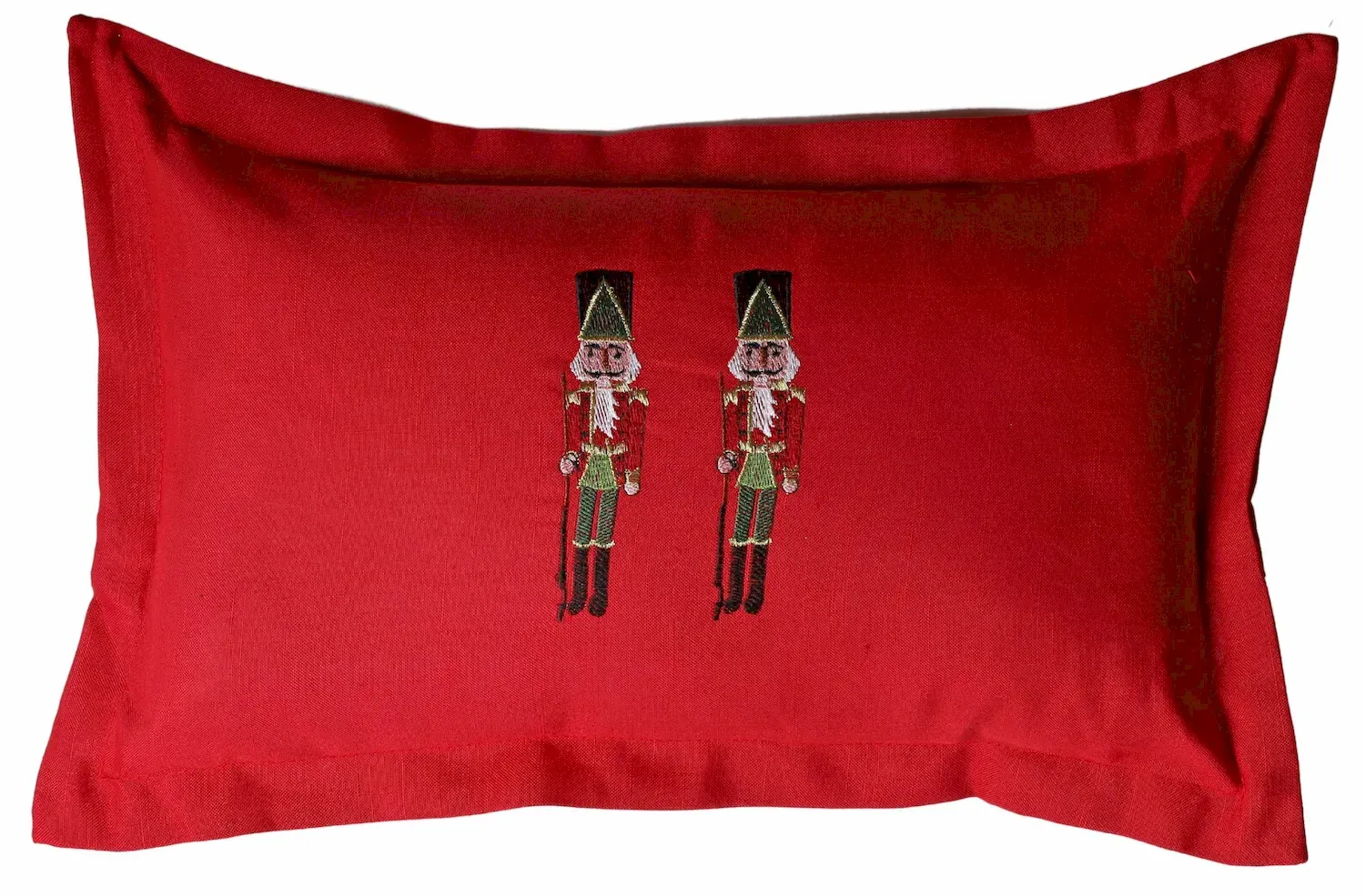 Poduszka świąteczna Z ŻOŁNIERZYKAMI 30x50 czerwona