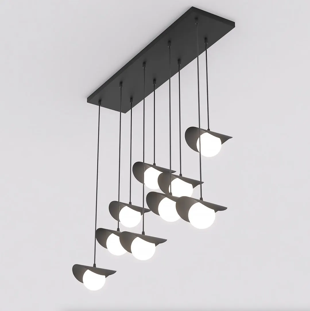 Lampa wisząca metalowa RITUAL 9 czarna — zdjęcie 3