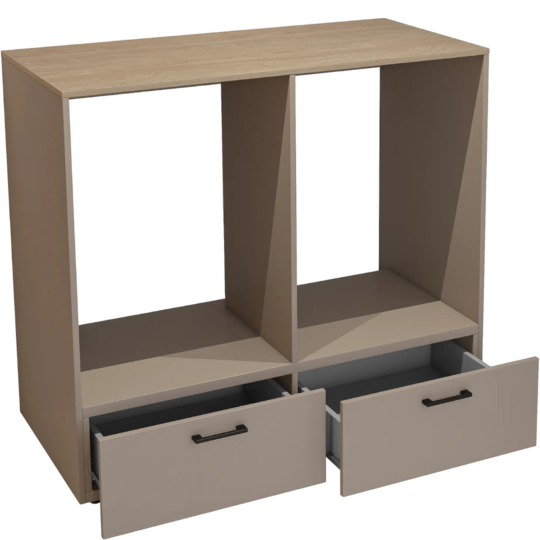 Zabudowa pralki i suszarki z szufladami ROSA 117x132x67 ciemnobeżowa - 30CDNO65