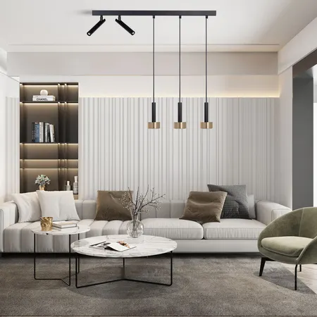 Lampa wisząca stalowa STAMP 3 + 2 x plafon czarny złoty szczotkowany - SI_41254