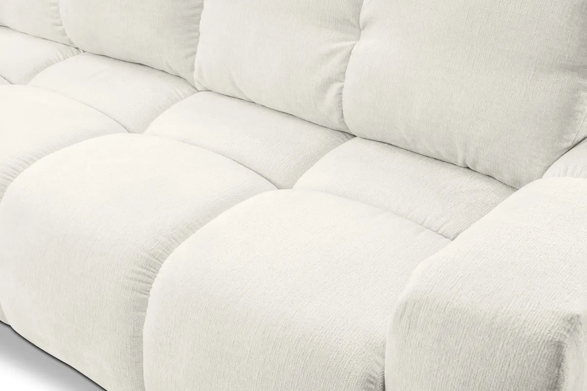 Sofa rozkładana z pojemnikiem SOHO 259 cm pikowana beżowa — zdjęcie 9