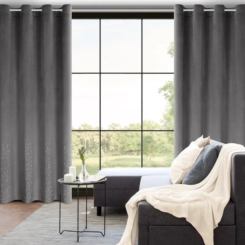 ZASŁONA GOTOWA ARIADNA 140 X 250 CM GRAFITOWY - EU_452837