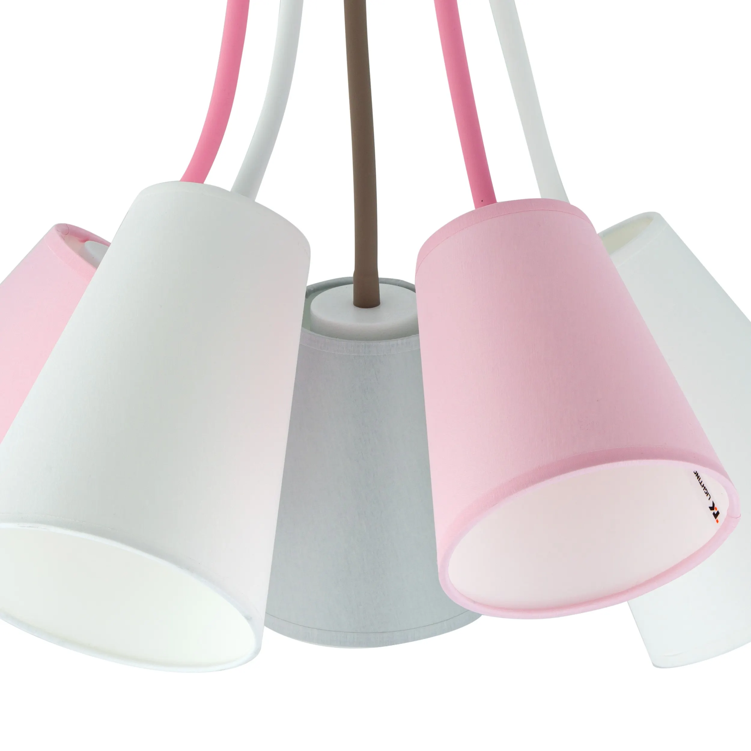 Lampa sufitowa WIRE KIDS biała z różnokolorowymi biały różowy szary kloszami regulowana 70x50cm - TK_6025