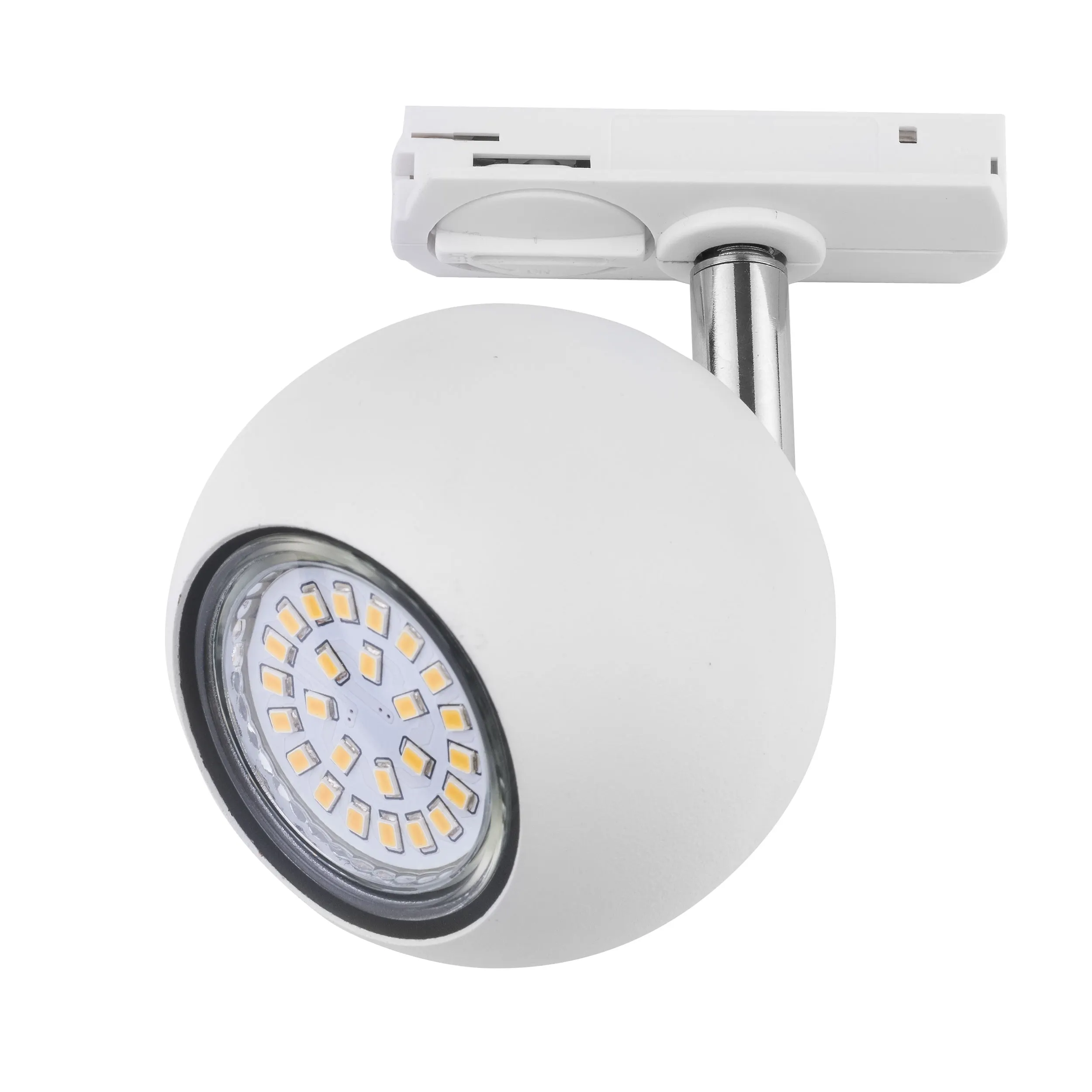 Lampa listwowa TRACER biała z chromowanym ramieniem regulowana 12x9x8cm