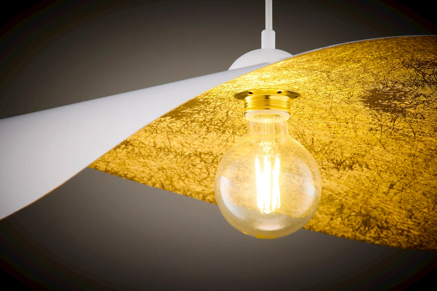 image lamp, hanging lamp, light bulb, golden shade, decorative lamp