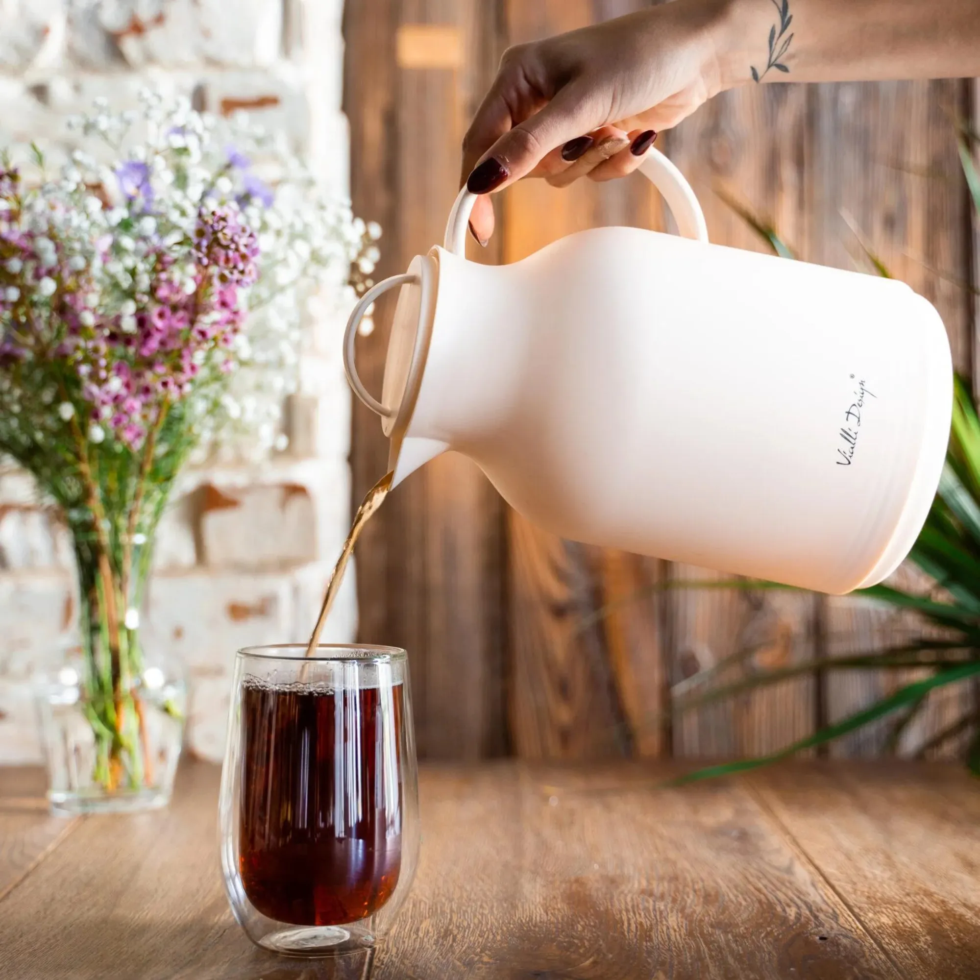 dzbanek, kawa, naczynie, kieliszek, lustro