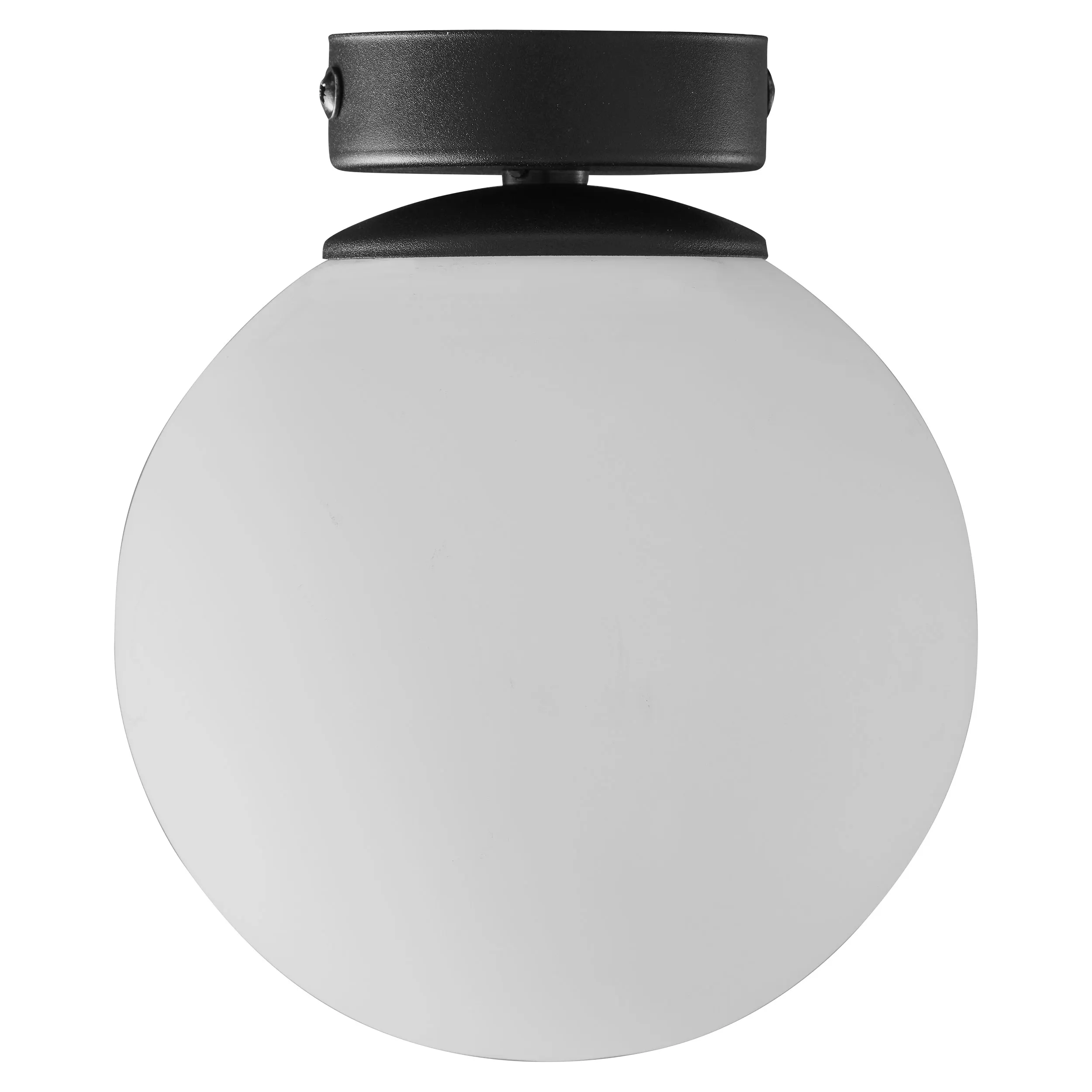 Lampa sufitowa CELESTE czarna podstawa okrągły biały klosz 21x16cm