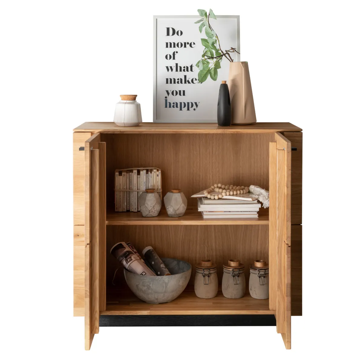 Komoda dębowa PRESENT 2-drzwiowa 99x86 - GK_103623050202