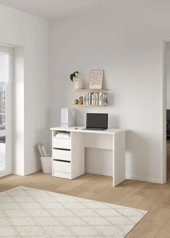 Biurko z 3 szufladami FUNCTION PLUS 110cm białe - TV_704924949