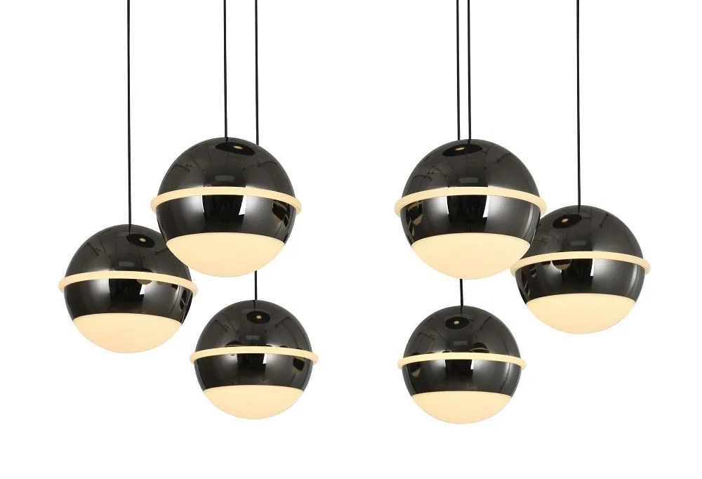 lampa wisząca, kuleczki, czarna, metal, svět
