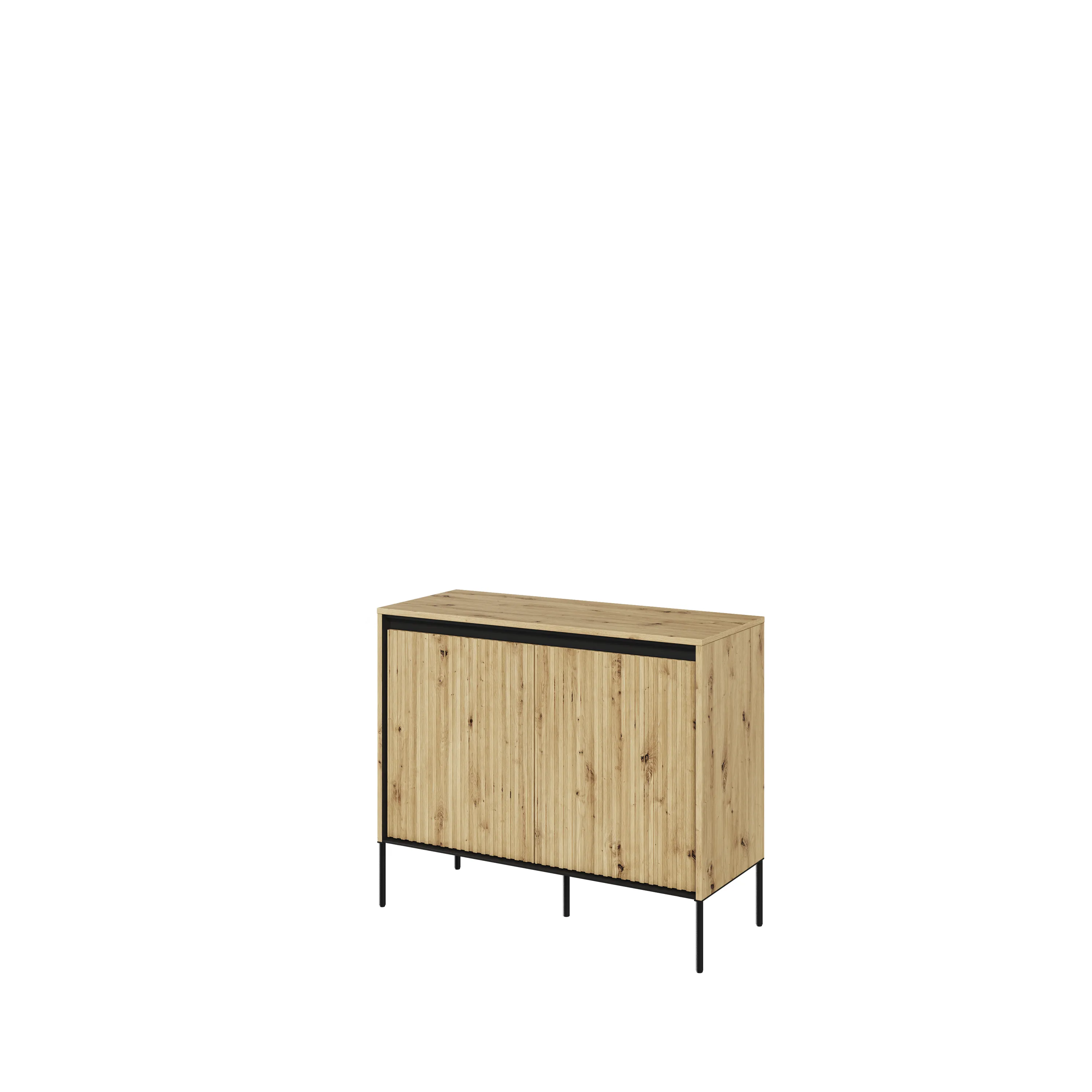 Komoda z oświetleniem TREND TR-02 2D  dąb artisan/czarny