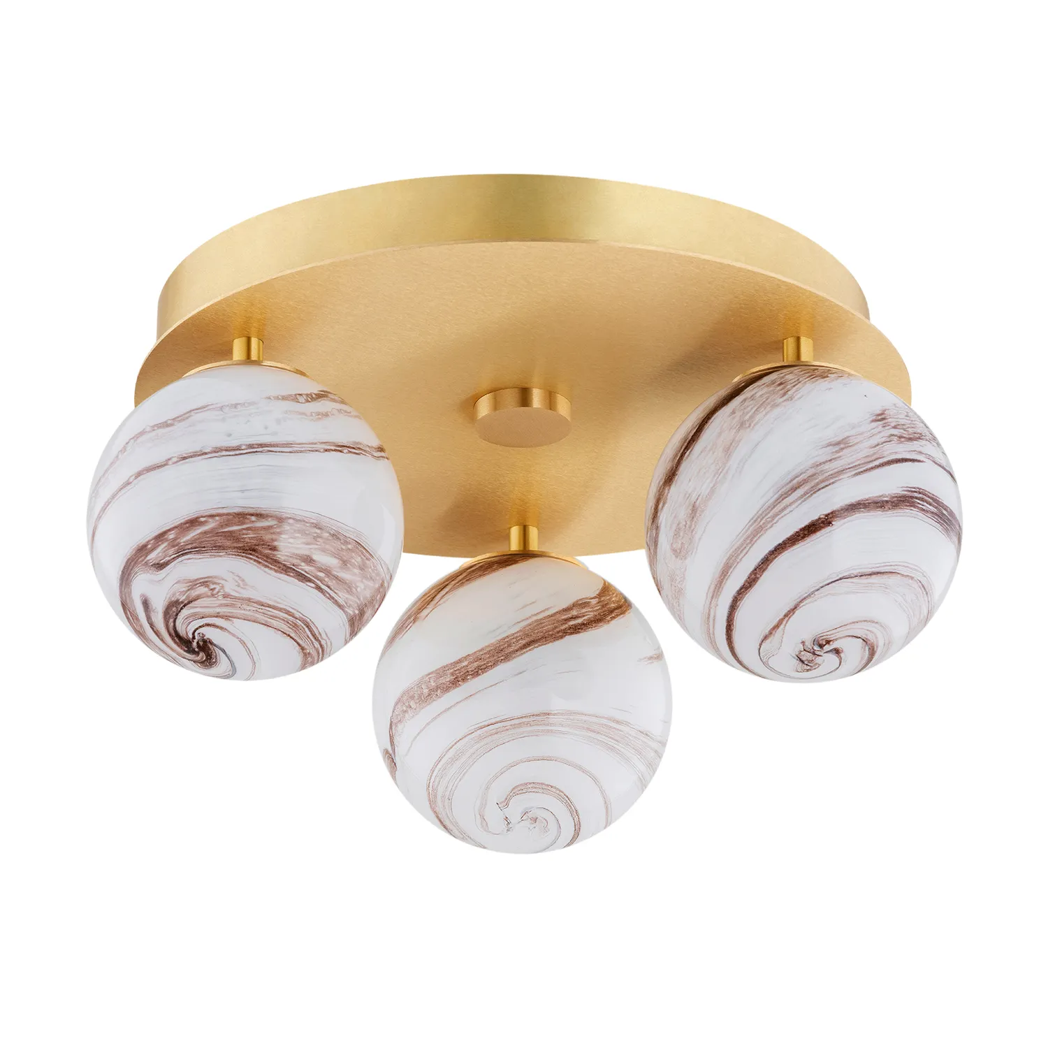 Plafon FABIO mosiądz szczotkowany biało-brązowy marmur 34x16cm - 6290