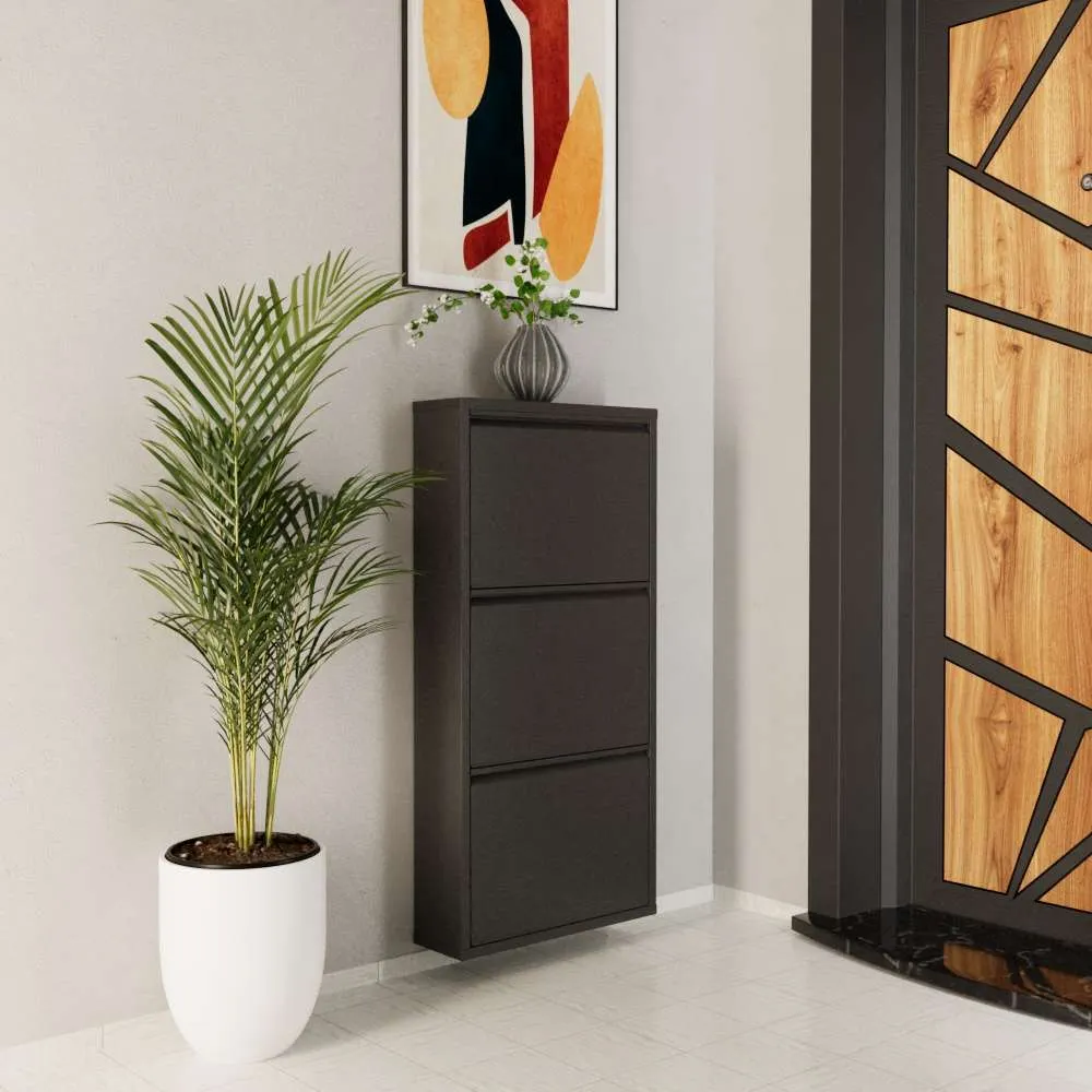Szafka na buty metalowa 3 PIECE 50x103 cm antracytowa