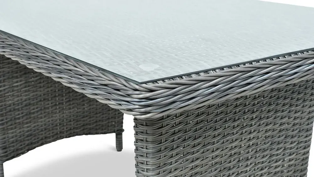 Narożnik ogrodowy modułowy MARYLAND DINING ze stołem technorattan ciemnoszary - FG002665