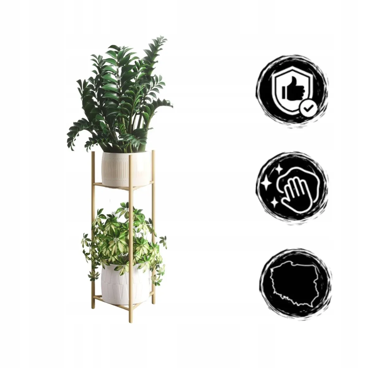 Kwietnik-stojak na donice metalowy SENS L złoty - LD_TZ000020