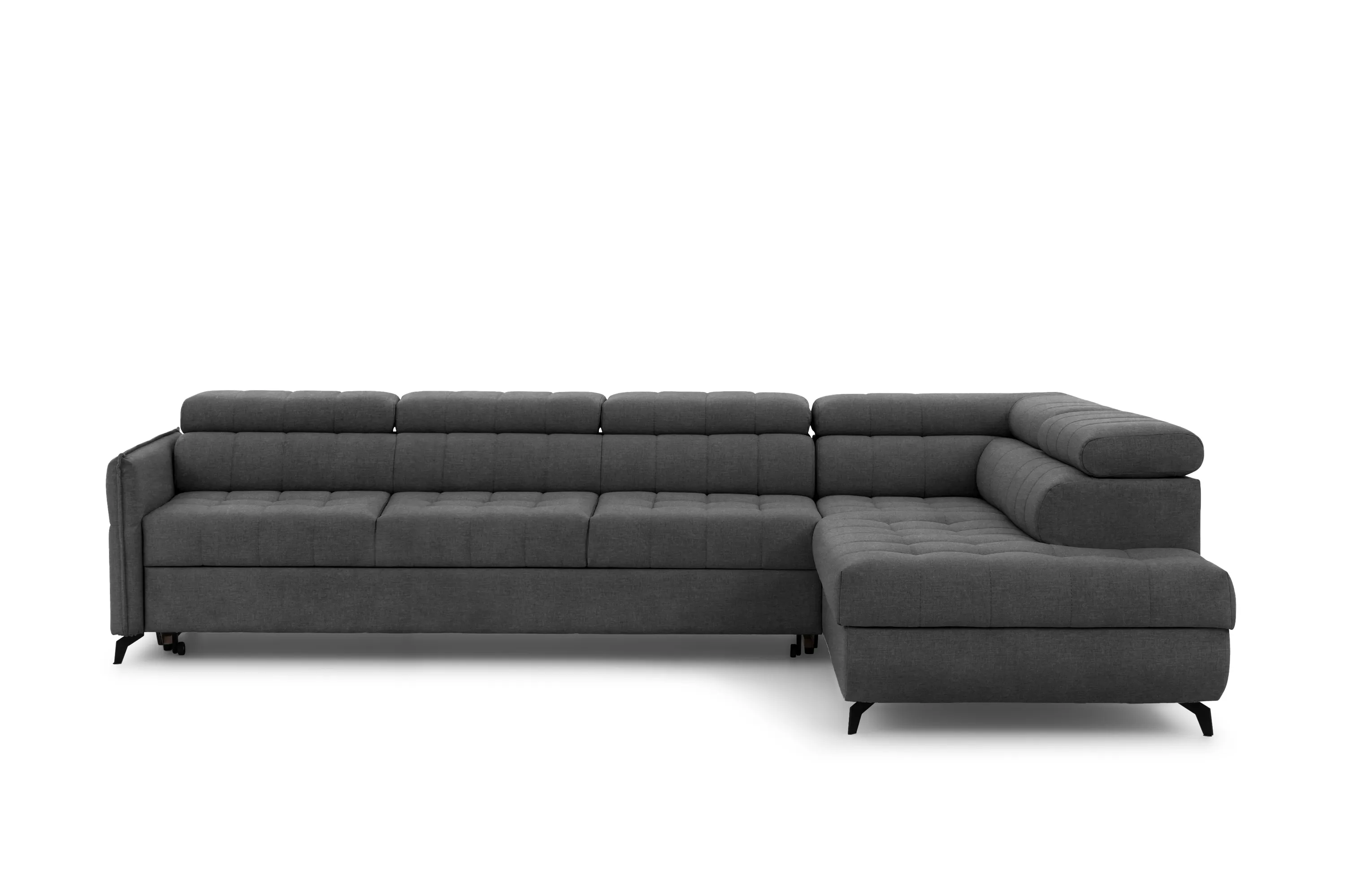 Narożnik prawostronny ELARIAS MAXI regulacja zagłówka i podłokietników tkanina Zetta 305 ciemnoszary - B_168457