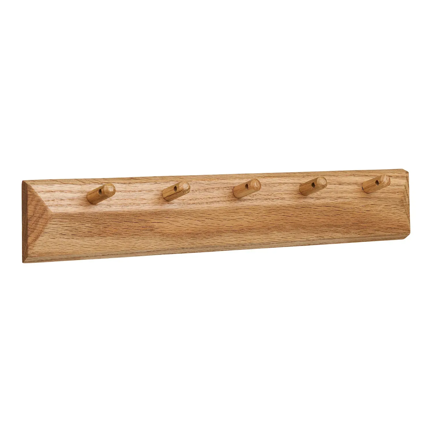 Wieszak ścienny drewniany BARCO z 5 haczykami 50x8,5 cm naturalny Wieszak ścienny drewniany BARCO z 5 haczykami 50x8,5 cm naturalny