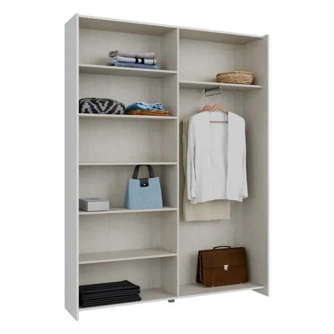 Szafa 2-drzwiowa HOME NOOK drążek i półki drzwi przesuwne 150cm biała - HMNS72231-120