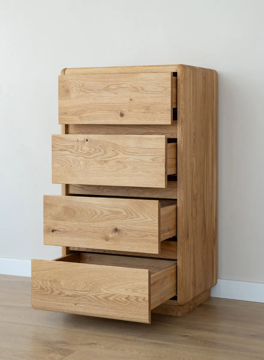 Komoda dębowa z 4 szufladami RONDA Dębowy Sen dąb olejowany - ZIKOM1_4