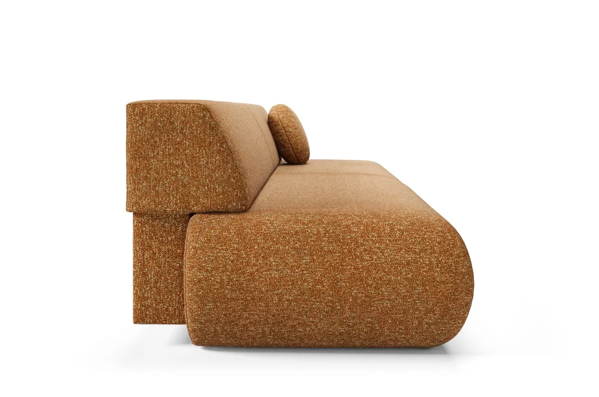 Sofa rozkładana z pojemnikiem PUENTE 214 cm rdzawa
