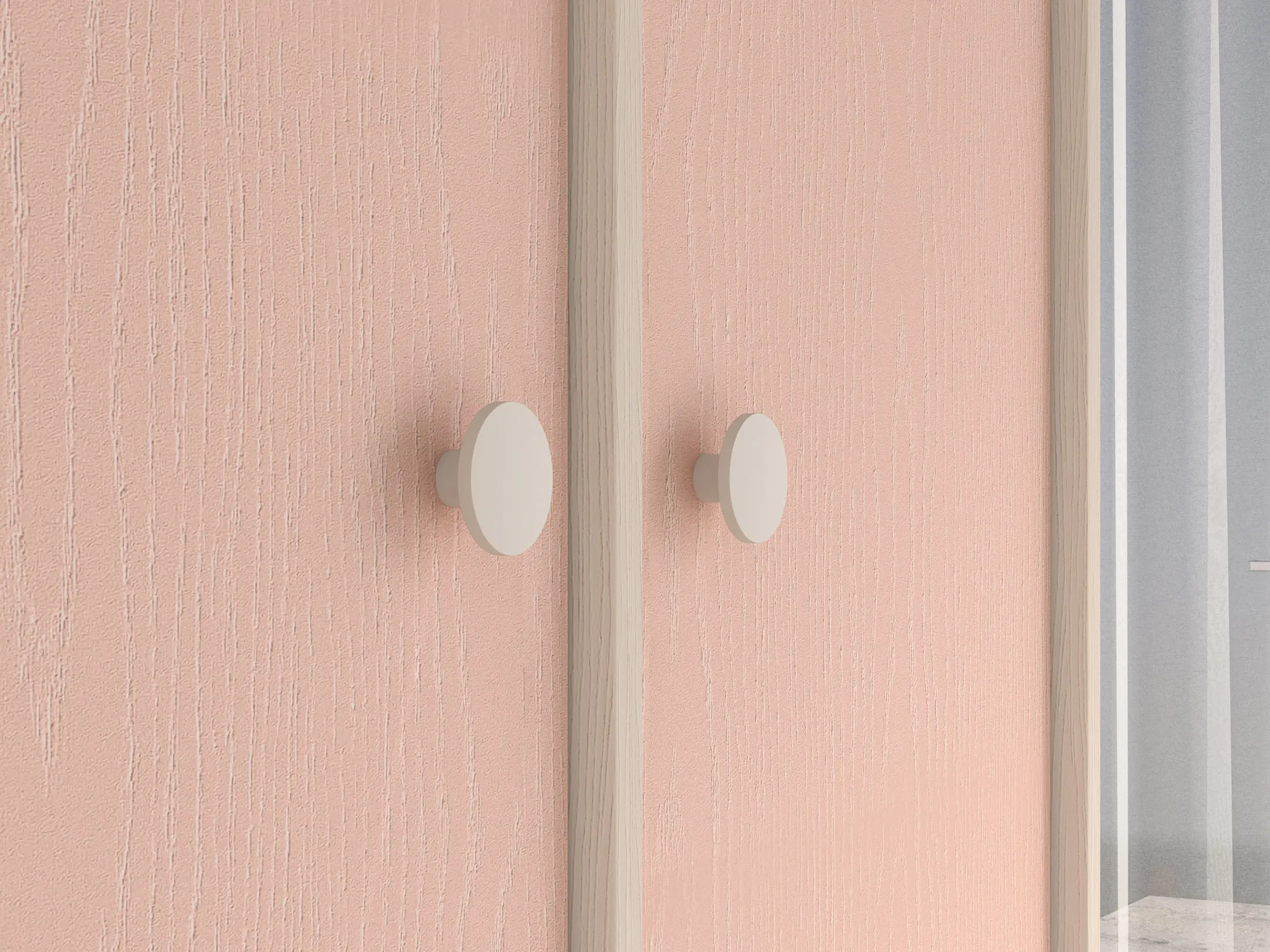 Szafa 2-drzwiowa MEVEL 02 piasek pustyni, różowy - 1MEVE02-001