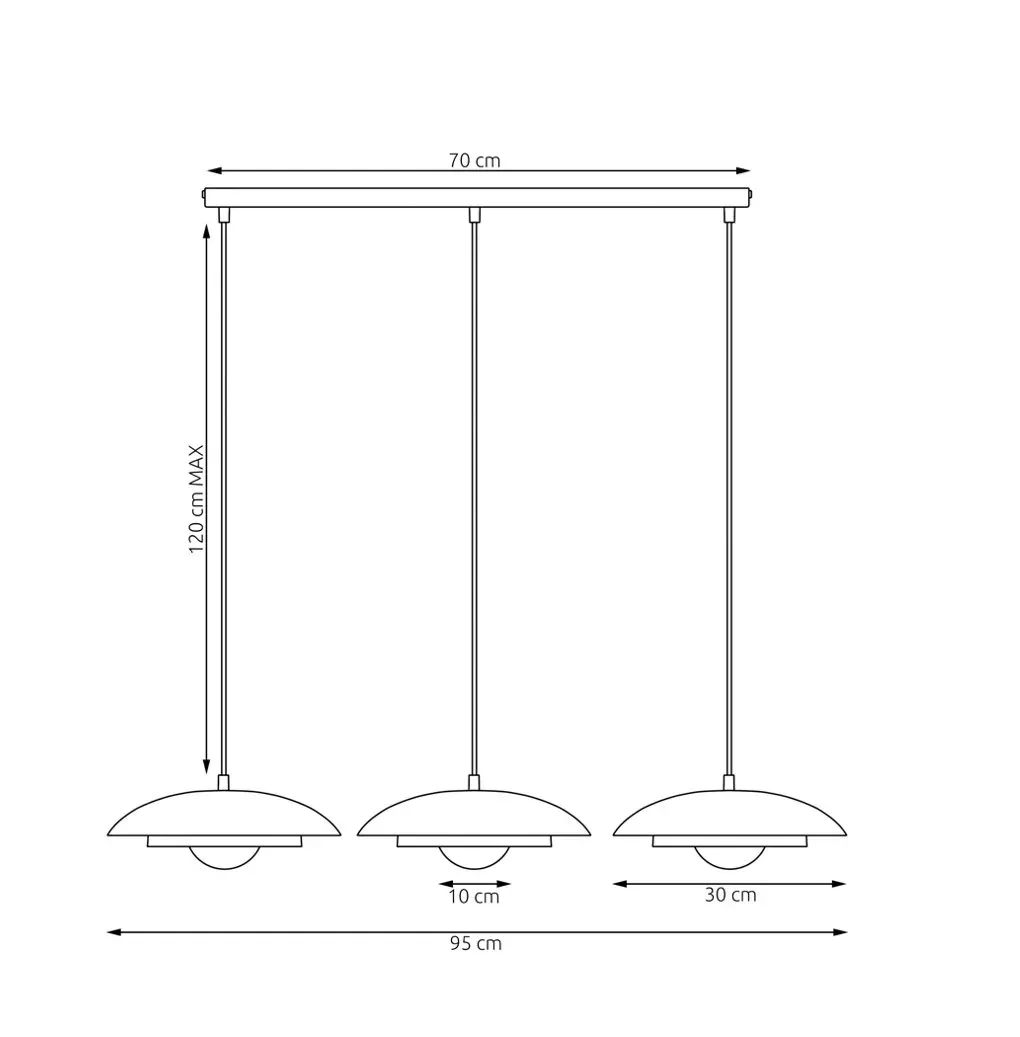 Lampa wisząca metalowa SKIN 3 BL czarna - 1603/3