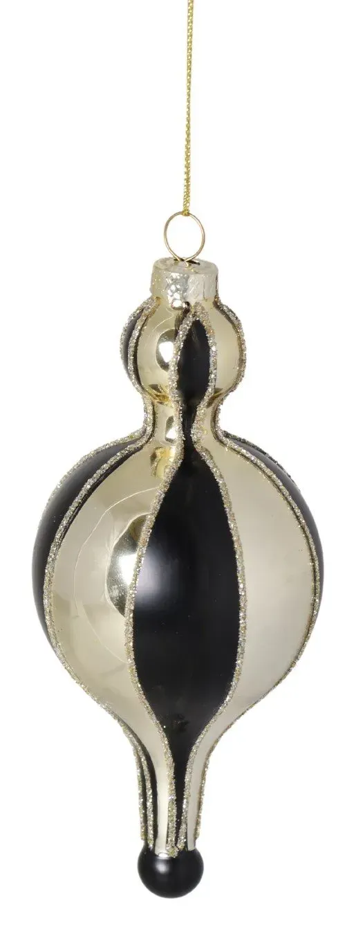 Bombka szklana 6 sztuk CZARNO-ZŁOTA 3912 Bombka szklana 6 sztuk CZARNO-ZŁOTA 3912