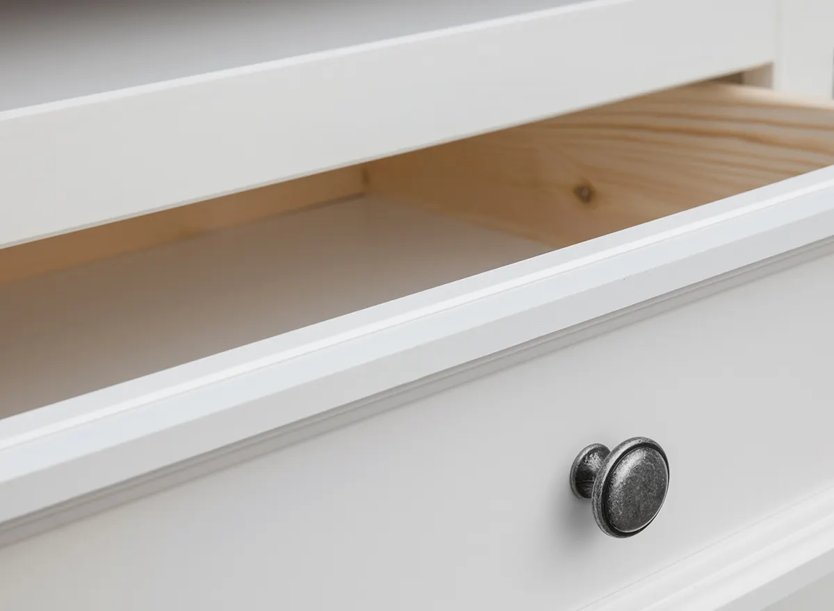 Szafka nocna BELLUNO ELEGANTE z 2 szufladami - biała - PL013B