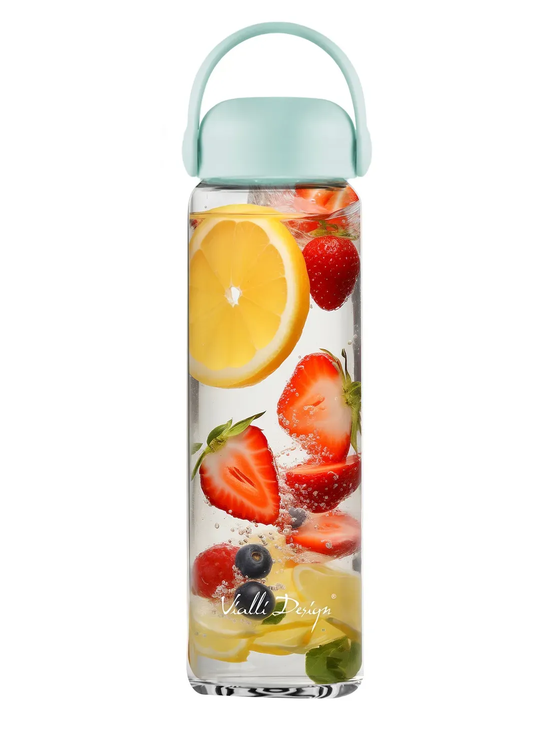 Butelka szklana na wodę FUORI 540 ml miętowa - KU_5901638730251