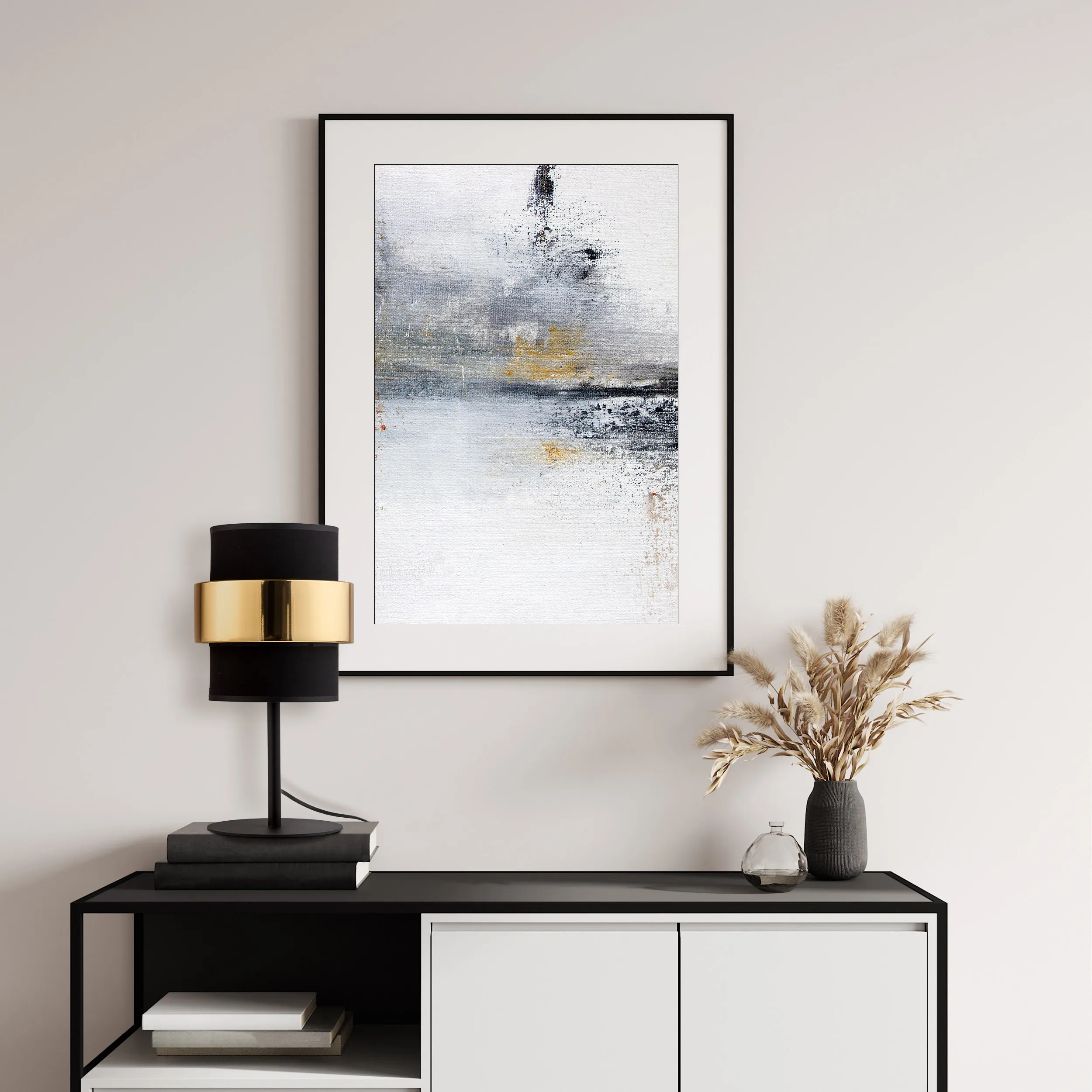 Lampka nocna CALISTO czarna ze złotym elementem oraz wnętrzem 38x20cm - TK_4705