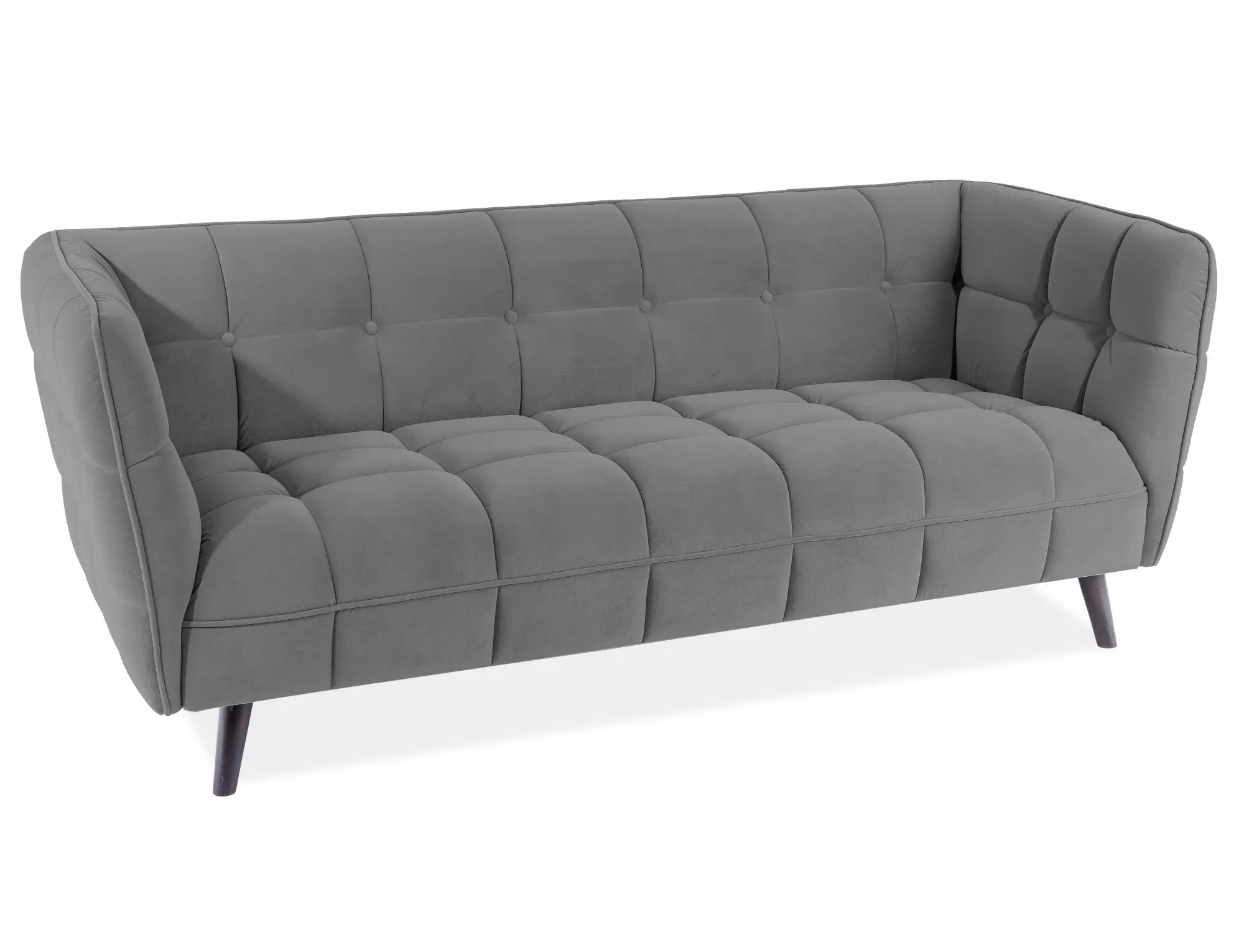 Sofa 3-osobowa CASTELLO 3 VELVET Bluvel 14 szara wenge — zdjęcie 2