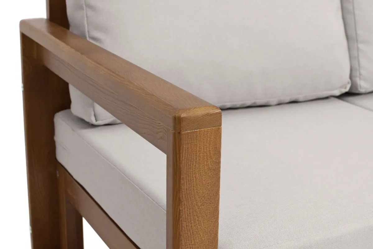 Sofa ogrodowa 2-os. MALTA drewniana szara/brązowa - FE5906948116504