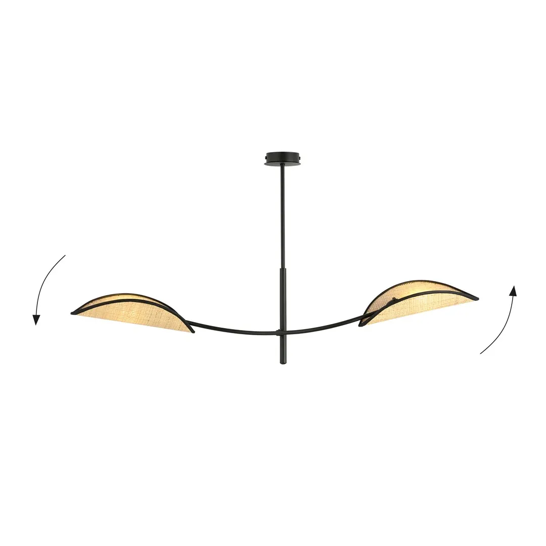 Lampa wisząca LOTUS 2 czarny brązowy — zdjęcie 3