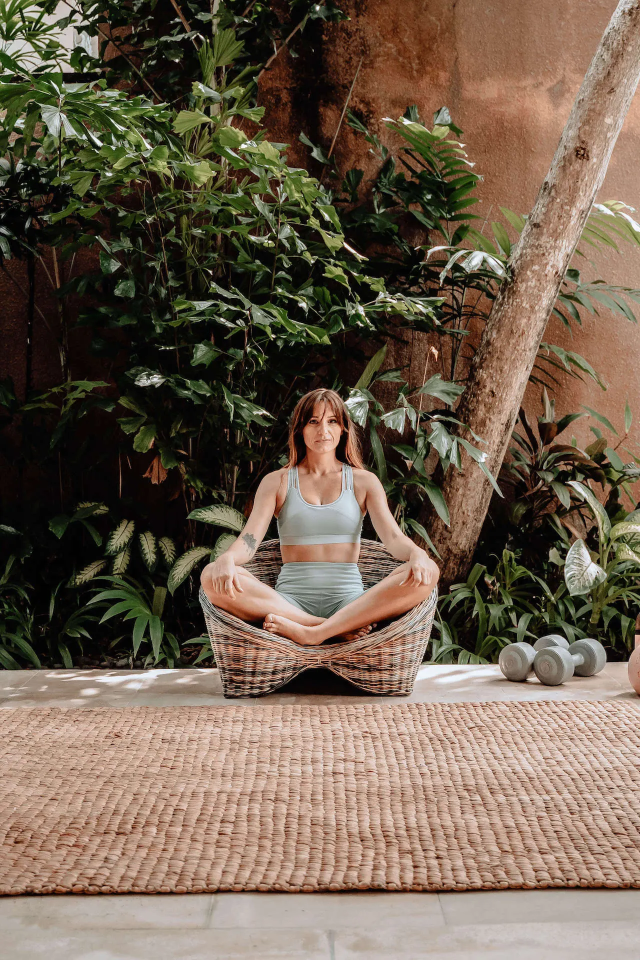 KRZESŁO DO JOGI INDIANA RATTANOWE SZARY - MMRC004SZ