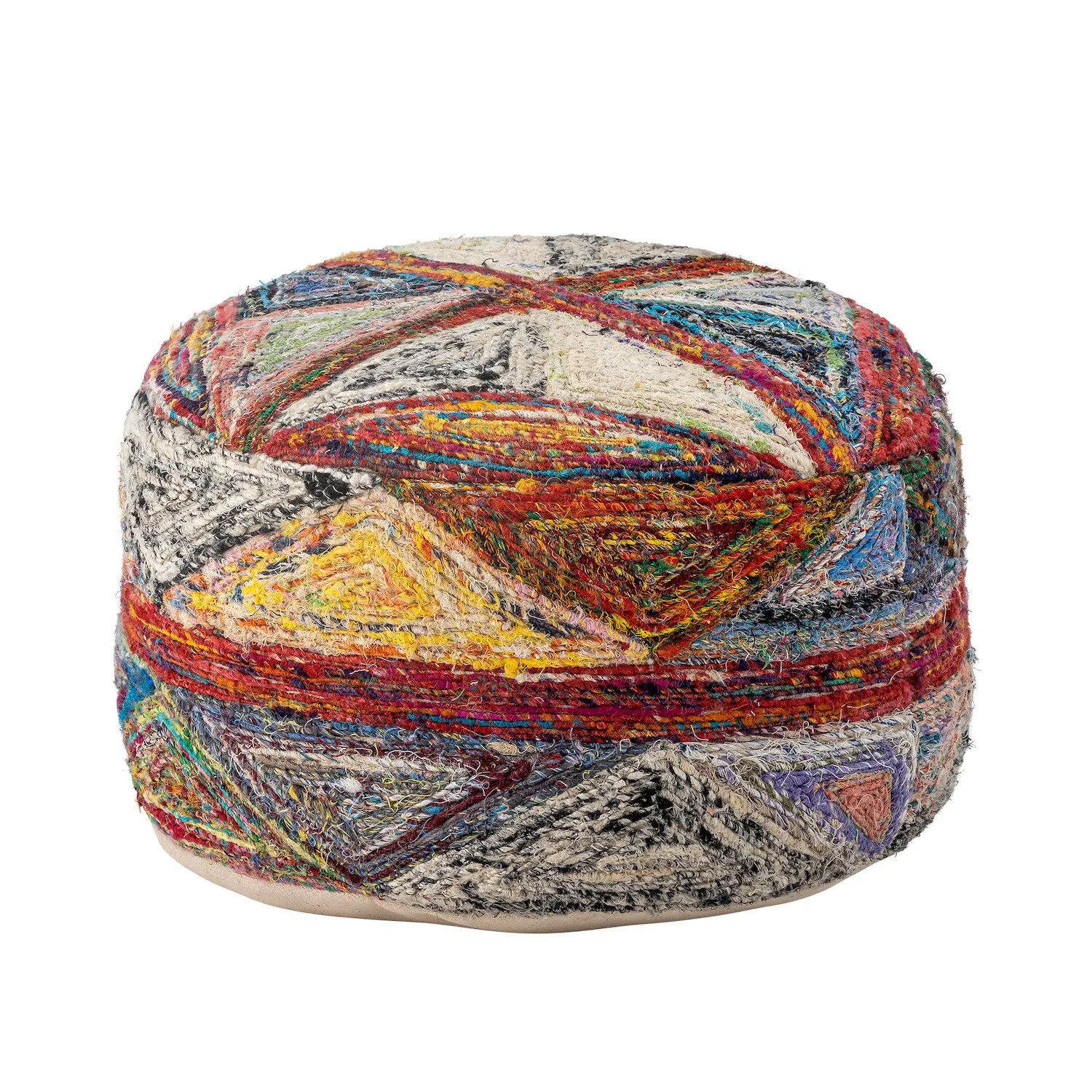 image kilimowy koszyk, tkanina patchwork, kolorowy wzór, drewniana podstawa, rękodzieło