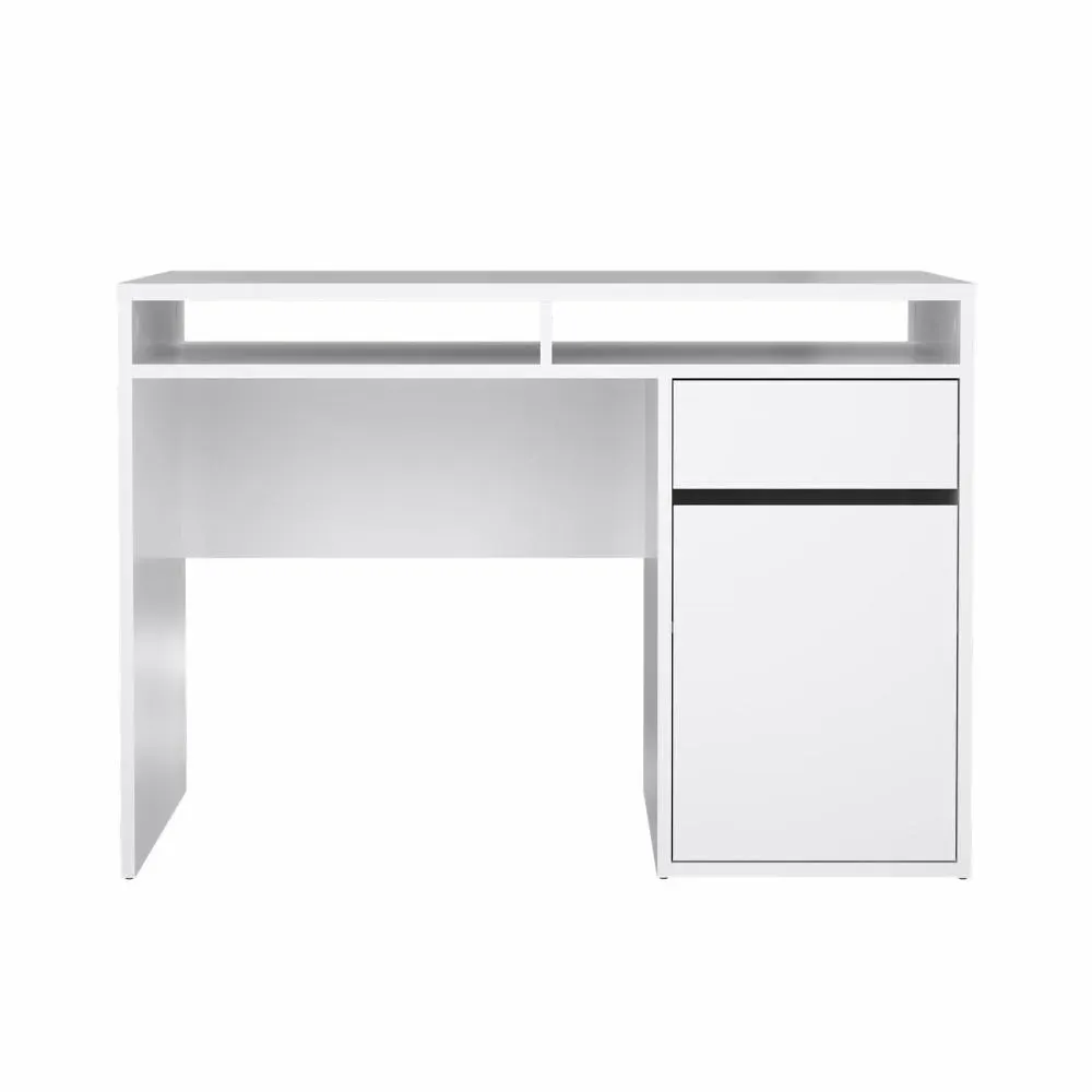 Biurko z szafką i szufladą FUNCTION PLUS 110cm biały wysoki połysk - TV_70488UUUU