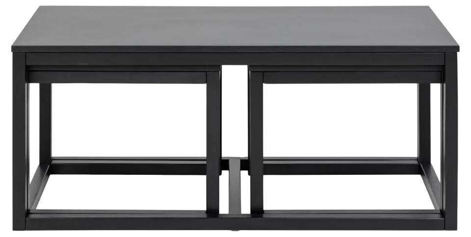 Zestaw 3 stolików kawowych Omma (120x60x50) - (56x51,5x44) - (56x51,5x44) Czarny — zdjęcie 3