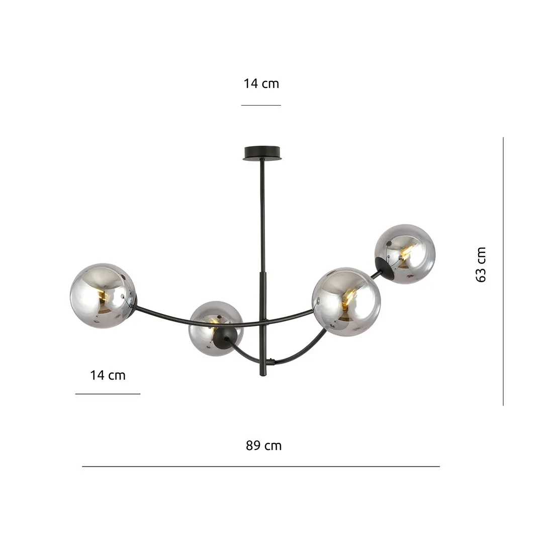 Lampa sufitowa HUNTER 4 czarny grafitowy — zdjęcie 8