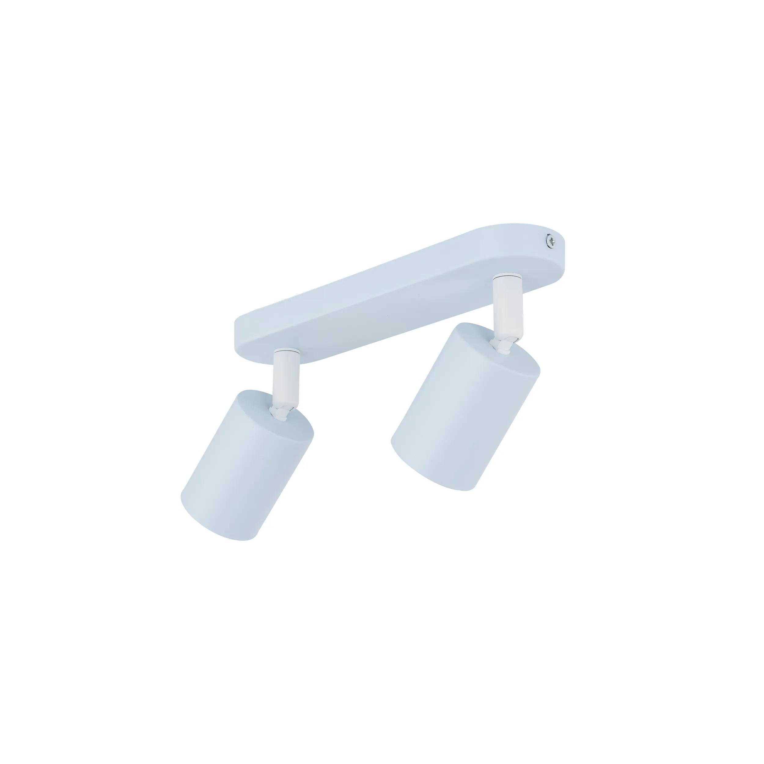 Lampa sufitowa LIVIA niebieska z białymi elementami na metalowej listwie podwójna 35x17x13cm - TK_10237