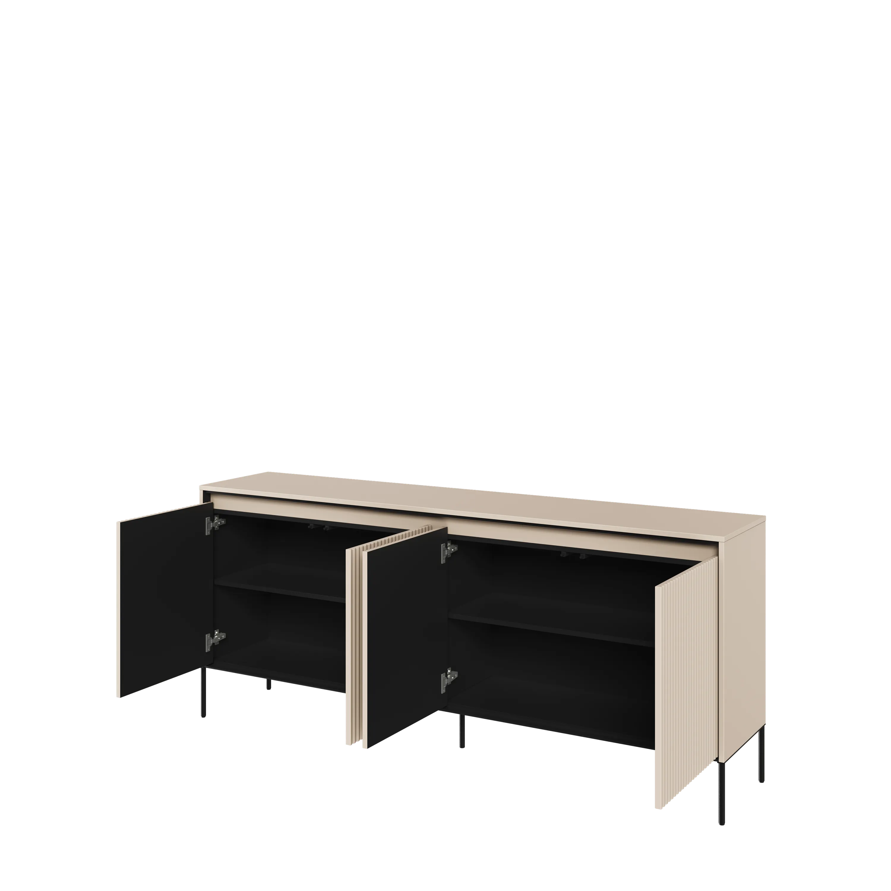 Komoda z oświetleniem TREND TR-04 4D beż piaskowy/czarny - TR4BPC-V2