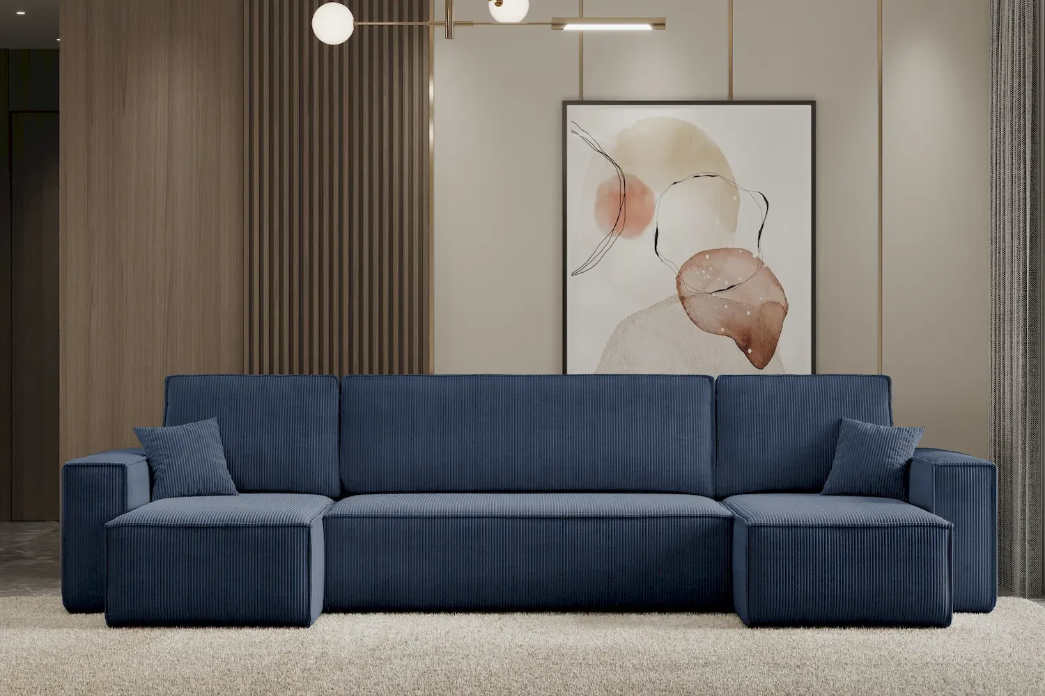 Narożnik uniwersalny KARL U rozkładany tkanina Poso 05 kobaltowy - NAROZNIK_KARL_U_POSO05